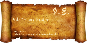 Vértes Endre névjegykártya